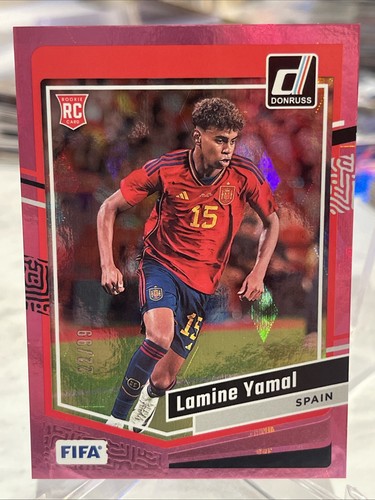 2023-24 Panini Donruss Soccer FIFA Lamine Yamal #54 RC Rookie Pink Cubic SSP /99