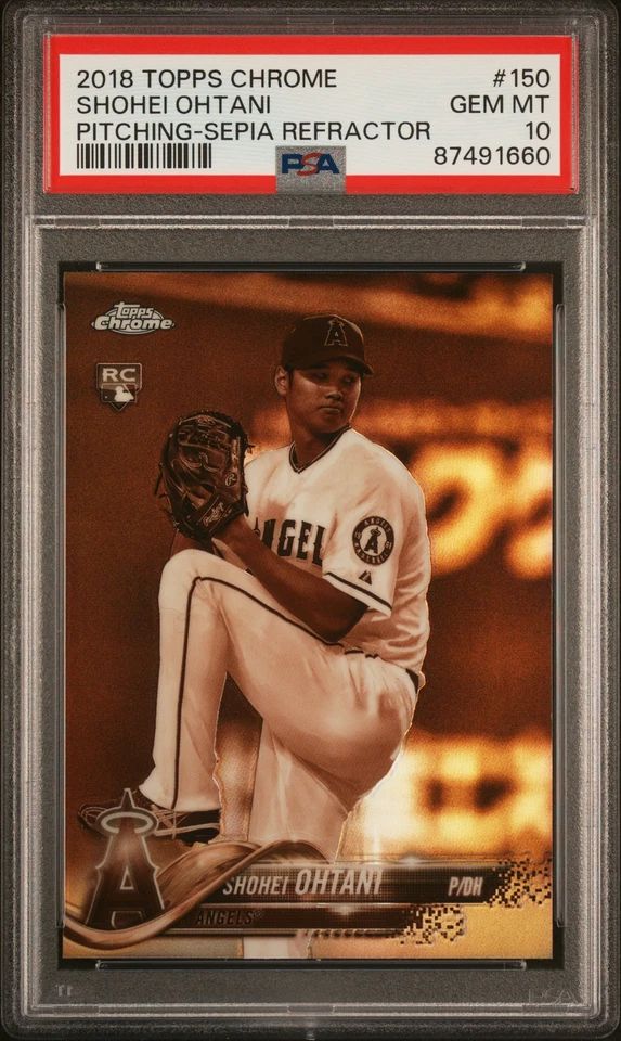 PSA 10 SHOHEI OHTANI 2018 Topps Chrome SEPIA REFRACTOR Pitching RC GEM MINT - Image 4