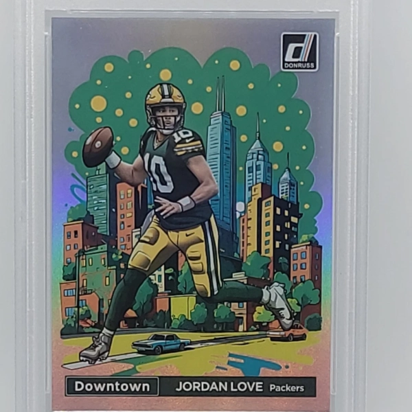 JORDAN LOVE 2024 DONRUSS DOWNTOWN! STANDARD SIZE PSA 9 Green Bay Packers - Image 3