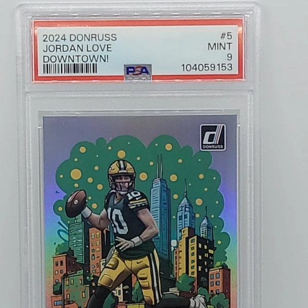 JORDAN LOVE 2024 DONRUSS DOWNTOWN! STANDARD SIZE PSA 9 Green Bay Packers - Image 2