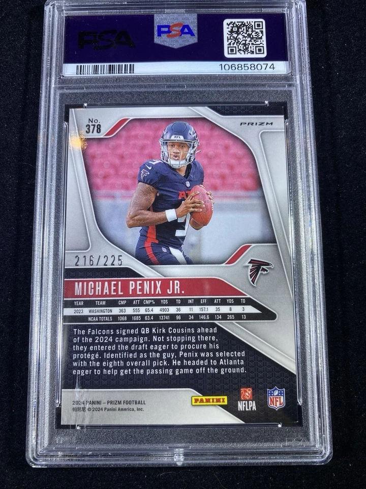 2024 Panini Prizm - Rookies Michael Penix Jr. #378 Purple Ice Prizm /225 (RC) J johnspad50 (75) - Image 2
