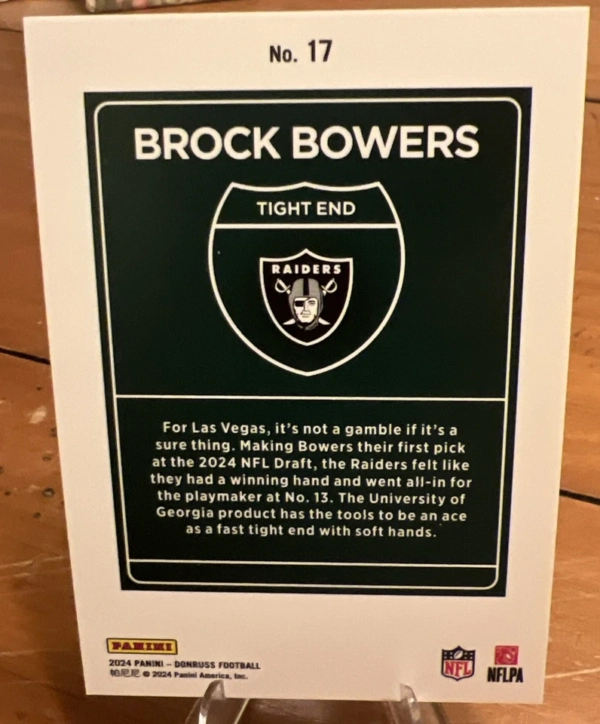2024 Panini Donruss - Downtown! Brock Bowers #17 (RC) - Image 2