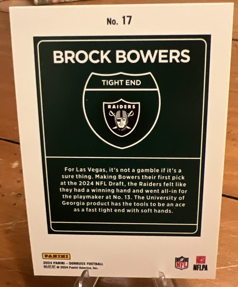 2024 Panini Donruss - Downtown! Brock Bowers #17 (RC) - Image 2