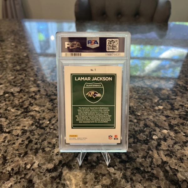 2024 PANINI DONRUSS DOWNTOWN! #1 LAMAR JACKSON PSA 10 - Image 3