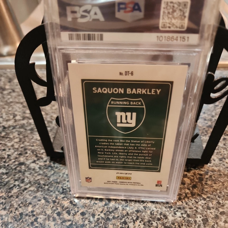 2021 Donruss Optic Saquon Barkley DOWNTOWN #DT-6 SSP Case Hit PSA 10 GEM EAGLES - Image 2