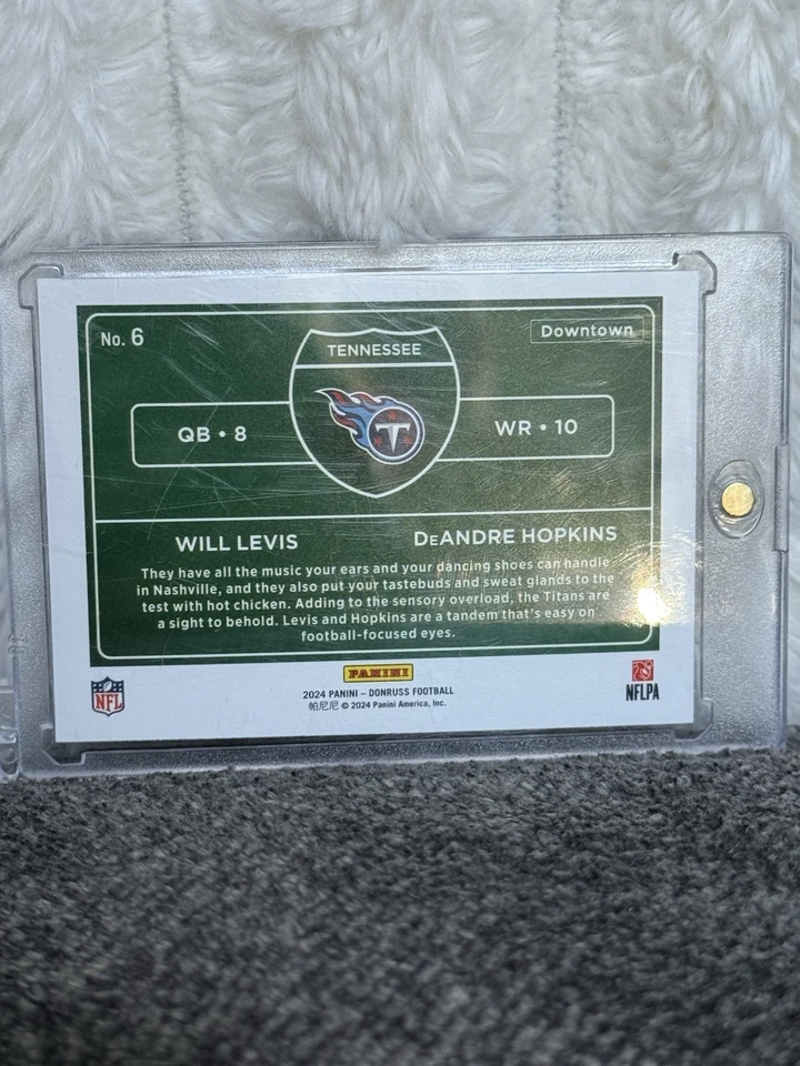 Will Levis and DeAndre Hopkins Dual Downtown Football Card - Image 2