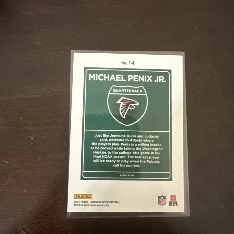 2024 Panini Donruss Optic Michael Penix Jr Downtown RC #14 SSP Case Hit - Image 6