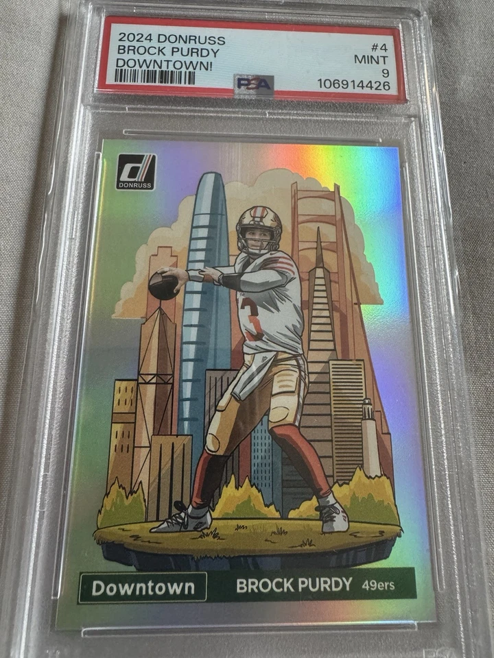 PSA 9! 2024 Panini Donruss - Downtown! Brock Purdy #4