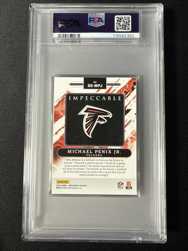 2024 Panini Impeccable Gold Bar Michael Penix Jr. Rookie 1/1 - PSA 9 - Image 2
