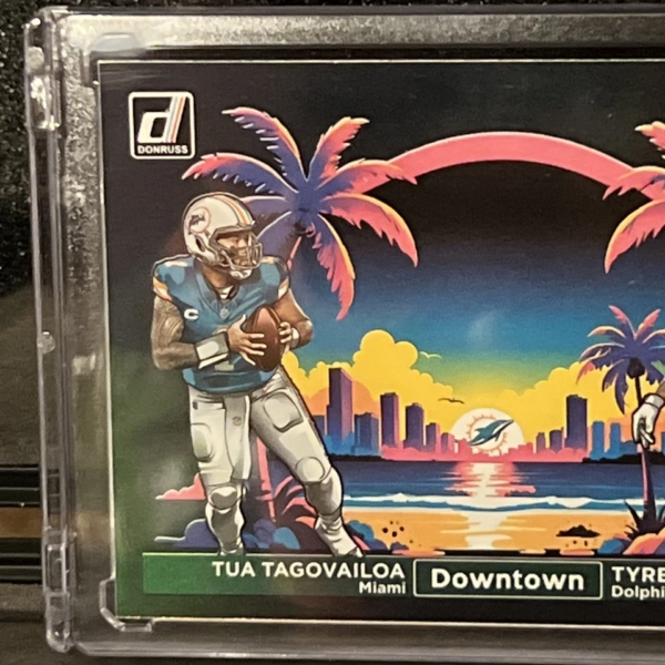 2024 Panini Donruss Dual Downtown Tua Tagovailoa, Tyreek Hill. 1/1 Very Rare - Image 11
