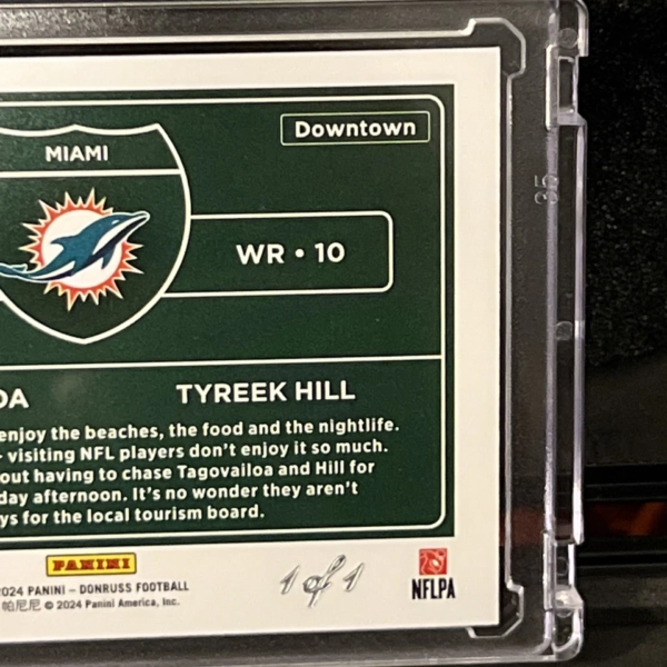 2024 Panini Donruss Dual Downtown Tua Tagovailoa, Tyreek Hill. 1/1 Very Rare - Image 5