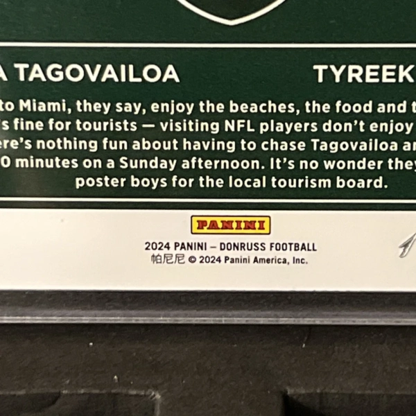 2024 Panini Donruss Dual Downtown Tua Tagovailoa, Tyreek Hill. 1/1 Very Rare - Image 3