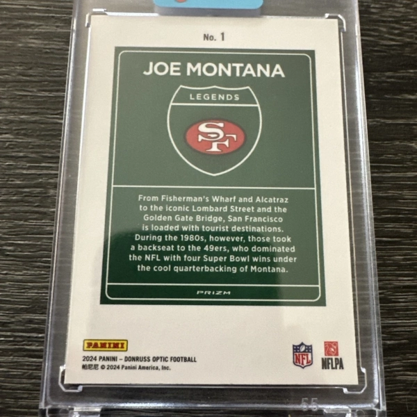 2024 Panini Donruss Optic Downtown Legends Joe Montana San Francisco 49ers SSP - Image 2