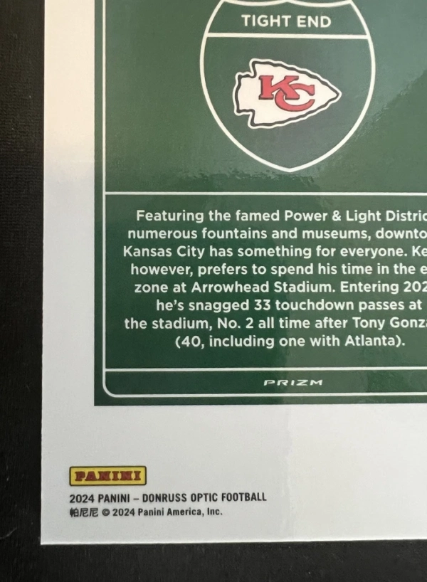 2024 Panini Donruss - Downtown! Travis Kelce #7 - Image 8