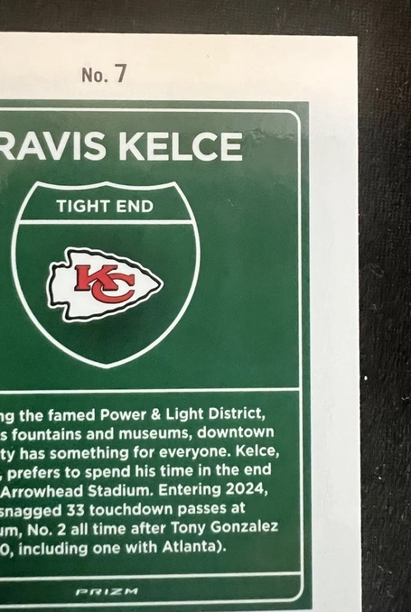 2024 Panini Donruss - Downtown! Travis Kelce #7 - Image 6