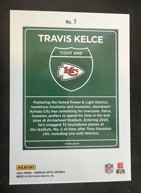 2024 Panini Donruss - Downtown! Travis Kelce #7 - Image 4