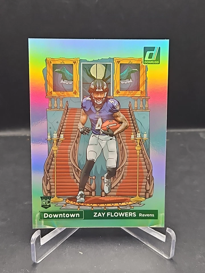 2023 Panini Donruss - Downtown! Zay Flowers #D-17 (RC) - Image 4