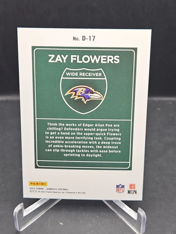 2023 Panini Donruss - Downtown! Zay Flowers #D-17 (RC) - Image 2