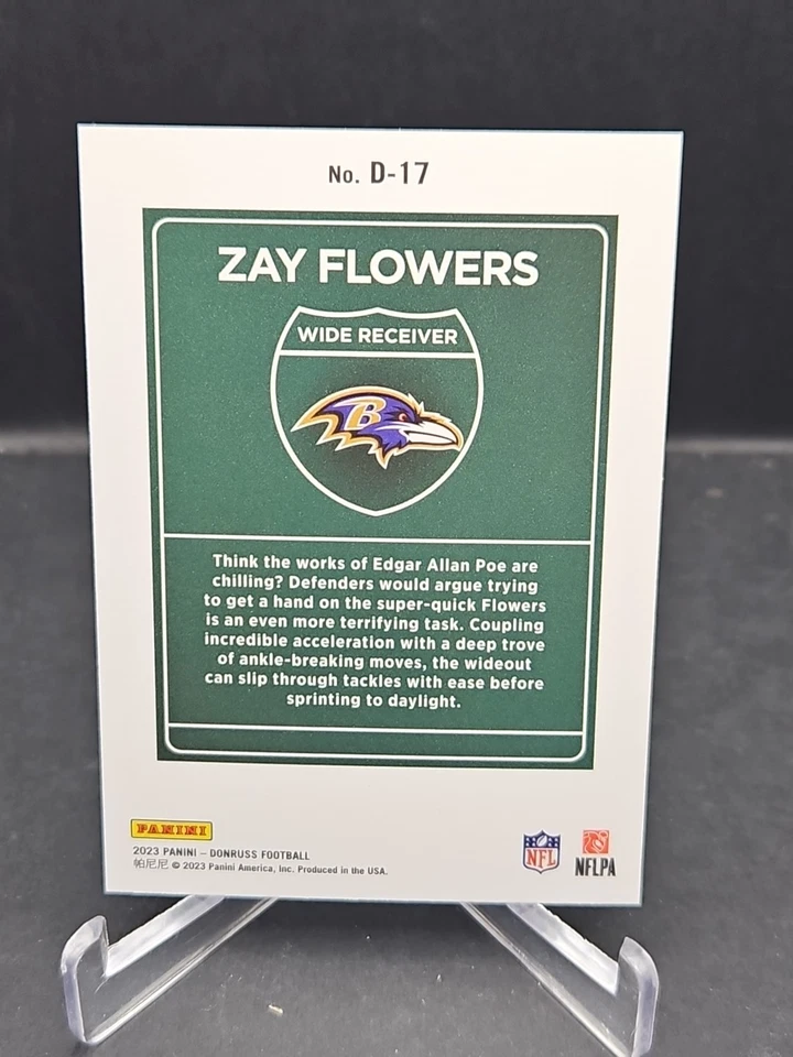 2023 Panini Donruss - Downtown! Zay Flowers #D-17 (RC) - Image 2