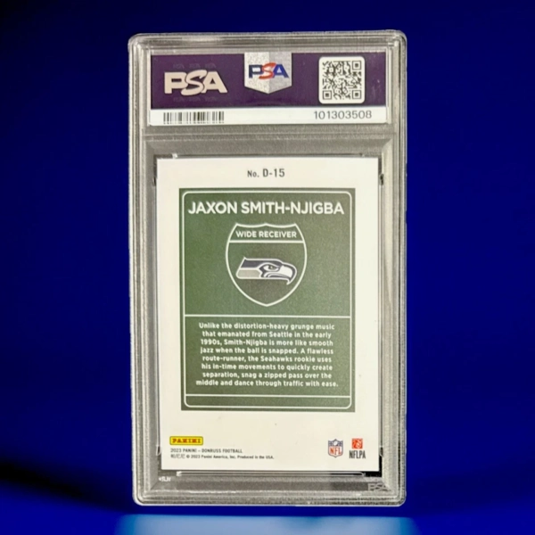 JAXSON SMITH-NJIGBA - 2023 PANINI DONRUSS - #D15 - (RC) - PSA 9 - DOWNTOWN! - Image 2