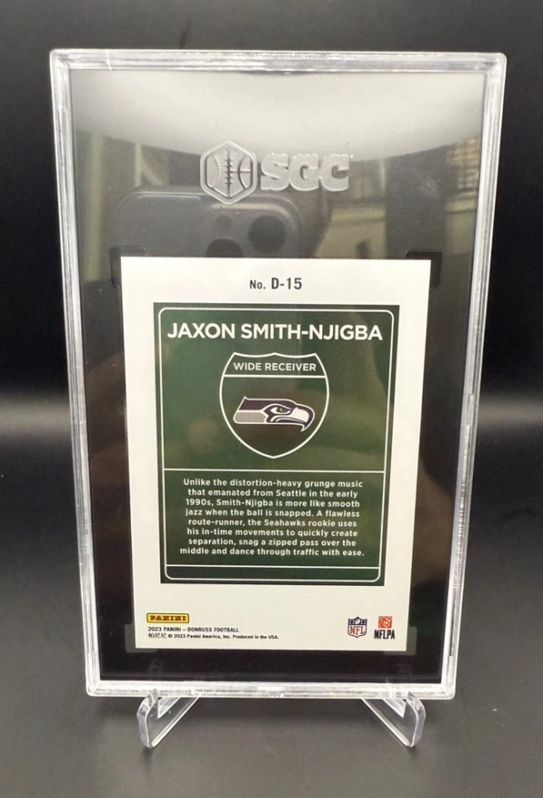2023 Panini Donruss Downtown! Jaxon Smith-Njigba #D-15 RC SGC 10 GEM Card - Image 2
