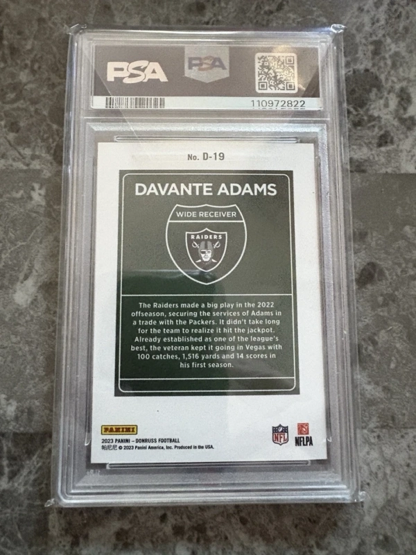 2023 Panini Donruss - Downtown! Davante Adams #D-19 Psa 9 Raiders - Image 2