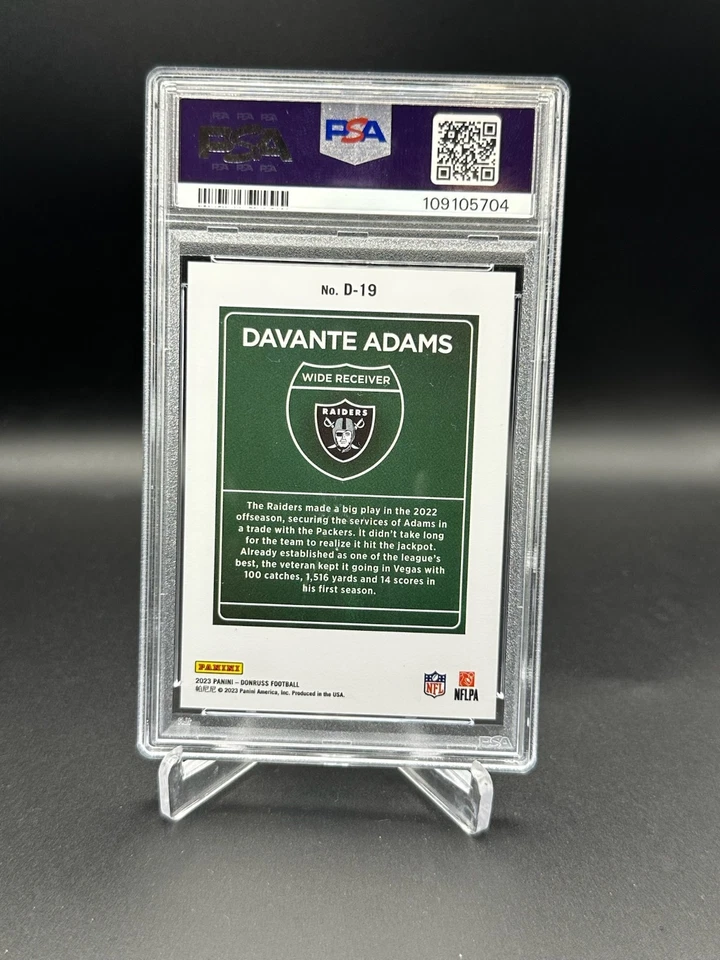 2023 Panini Donruss - Davante Adams - Downtown! PSA GEM MT 10 #D-19 - Image 2