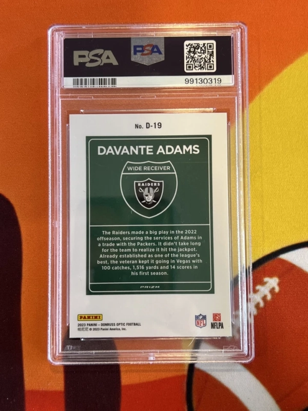 2023 Panini Donruss Optic - Downtown Davante Adams #D-19 PSA GEM MT 10 - Image 2