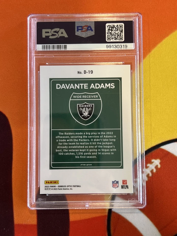 2023 Panini Donruss Optic - Downtown Davante Adams #D-19 PSA GEM MT 10 - Image 2