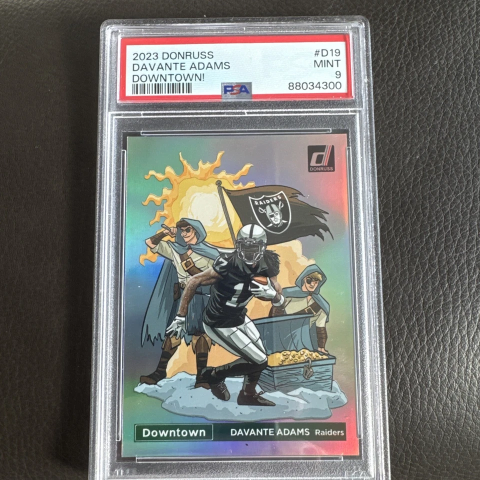 2023 DAVANTE ADAMS PANINI DONRUSS DOWNTOWN! D19 SSP CASE HIT PSA 9
