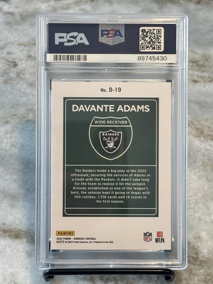 DAVANTE ADAMS DOWNTOWN PSA 10 2023 DONRUSS CASE HIT SSP GEM MT #D-19 - Image 2