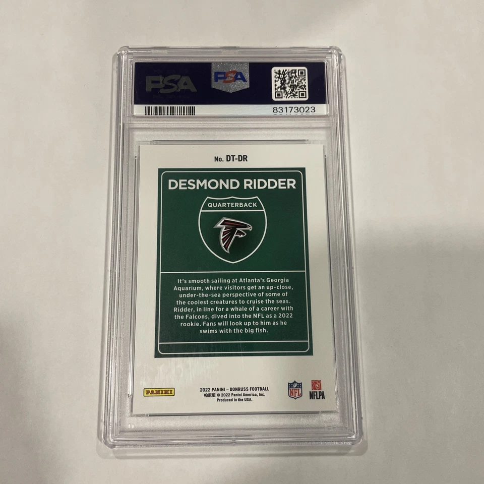 2022 Panini Donruss - Downtown Desmond Ridder #DT-24 (RC) RC SP PSA 10 - Image 2