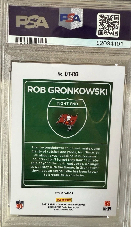 2022 Panini Donruss Optic - Downtown Rob Gronkowski #DT-RG PSA GEM MT 10 - Image 3