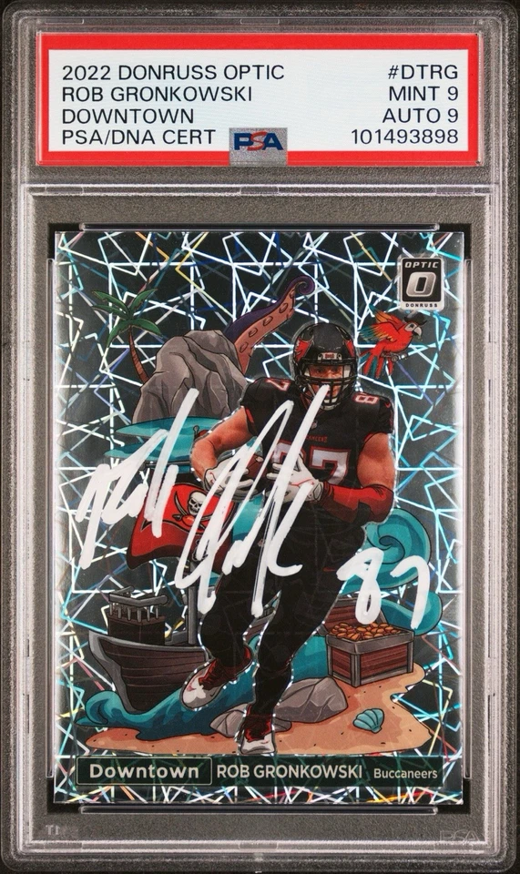 2022 Panini Donruss Optic - Downtown Rob Gronkowski #DT-RG Autographed PSA 9