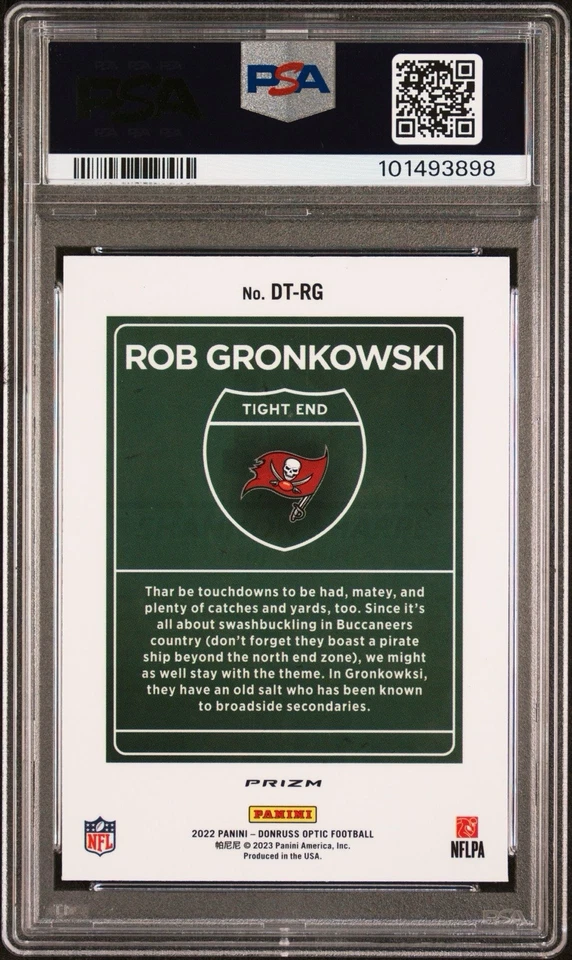 2022 Panini Donruss Optic - Downtown Rob Gronkowski #DT-RG Autographed PSA 9 - Image 3