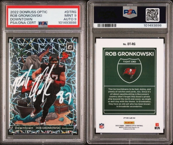 2022 Panini Donruss Optic - Downtown Rob Gronkowski #DT-RG Autographed PSA 9 - Image 2