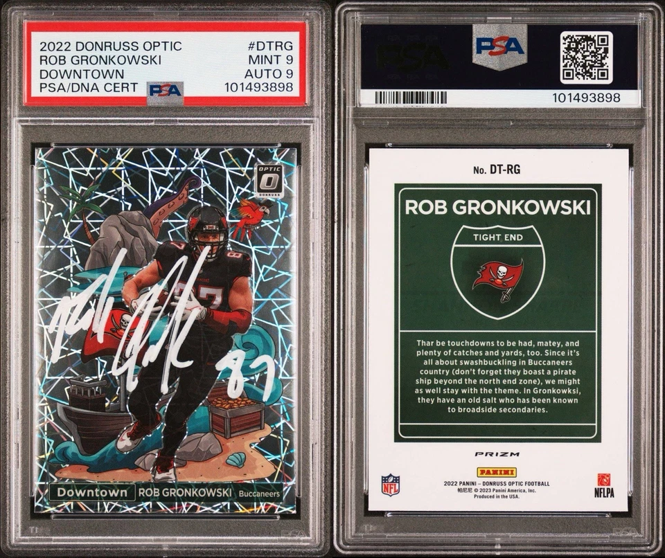 2022 Panini Donruss Optic - Downtown Rob Gronkowski #DT-RG Autographed PSA 9 - Image 2