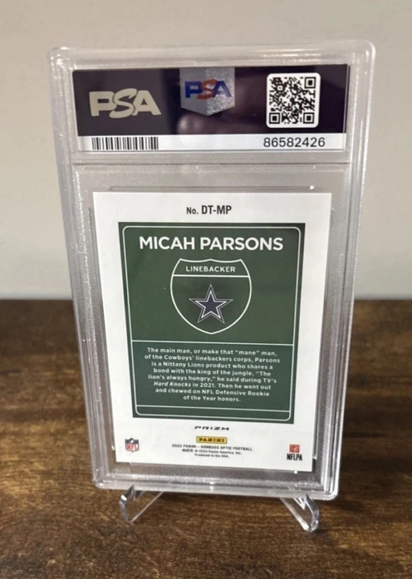 2022 Panini Donruss Optic Downtown Micah Parsons #DT-MP PSA 10 - Image 5
