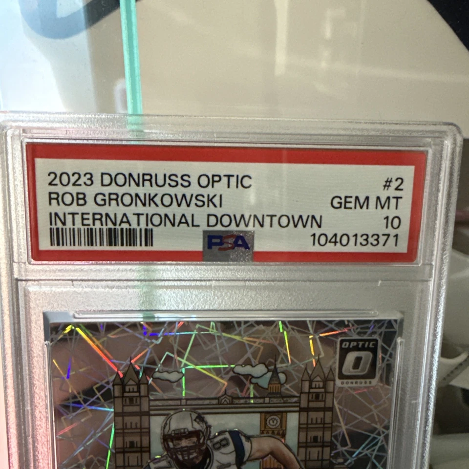 2023 Panini Donruss Optic Rob Gronkowski #2 International Downtown PSA 10 GEM MT - Image 4