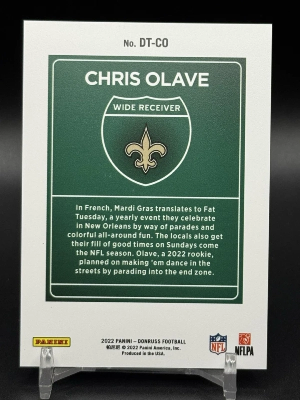 2022 Panini Donruss - Downtown! Chris Olave #DT-CO (RC) - Image 2