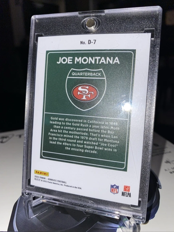 2023 Panini Donruss - Downtown! Joe Montana SSP Case Hit! San Fransisco 49ers. - Image 3