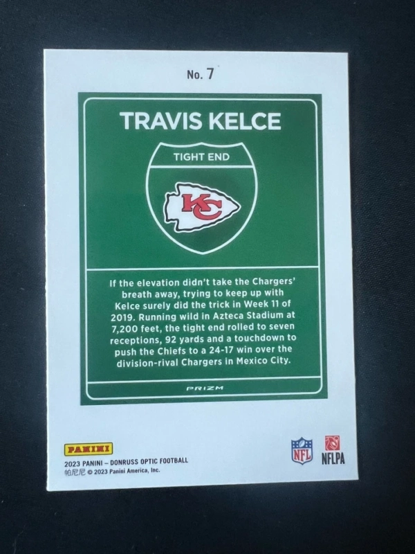 2023 Panini Donruss Optic - International Downtown Travis Kelce #7 - Image 2