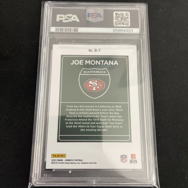 2023 Panini Donruss Optic Downtown Joe Montana PSA 10 - Image 2