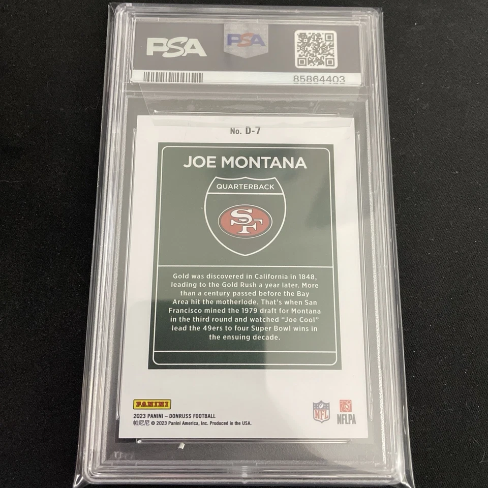 2023 Panini Donruss Optic Downtown Joe Montana PSA 10 - Image 2