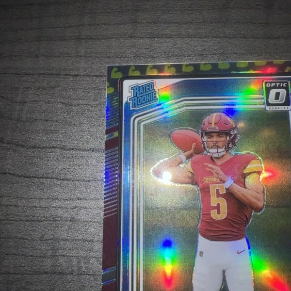 2024 Panini Donruss Optic JAYDEN DANIELS #13/149 Flex Emoji Rated Rookie RC SP - Image 9