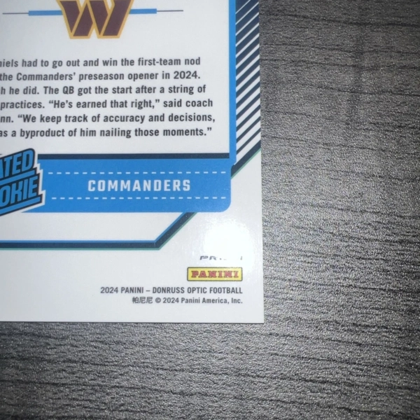 2024 Panini Donruss Optic JAYDEN DANIELS #13/149 Flex Emoji Rated Rookie RC SP - Image 2