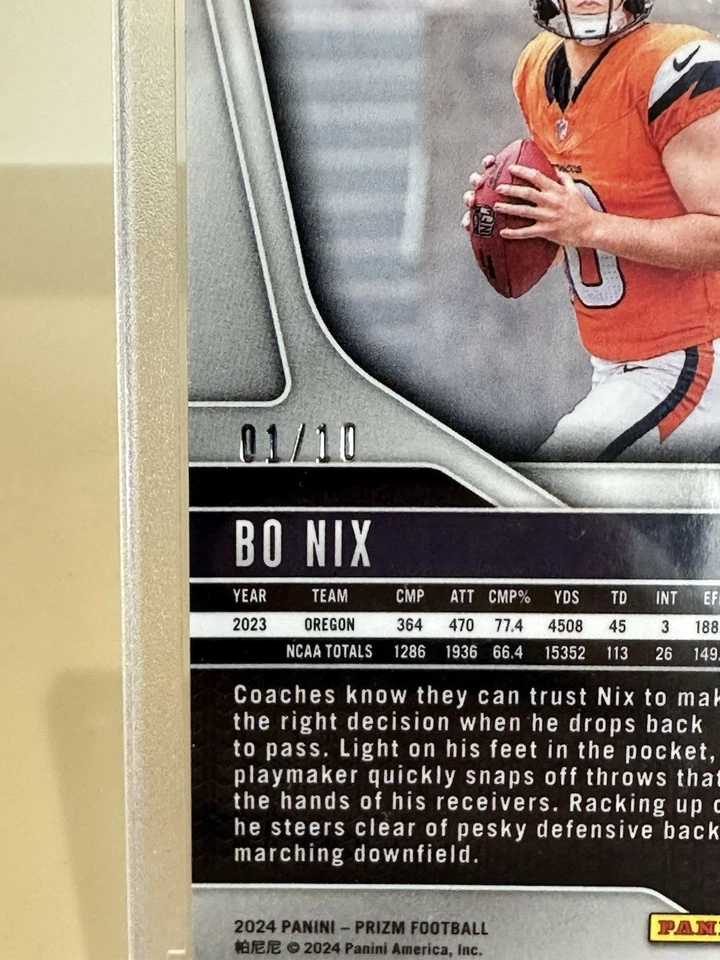 2024 Prizm Choice Bo Nix Gold Scope 01/10 Broncos Factory Sealed - Image 2