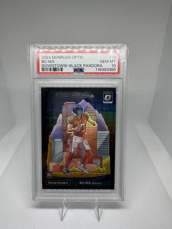 2024 Donruss Optic Downtown Black Pandora Bo Nix RC Rookie 08/25 PSA 10 GEM MINT - Image 11