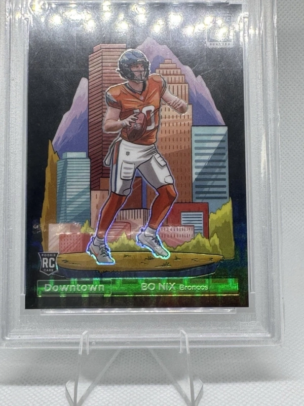 2024 Donruss Optic Downtown Black Pandora Bo Nix RC Rookie 08/25 PSA 10 GEM MINT - Image 3
