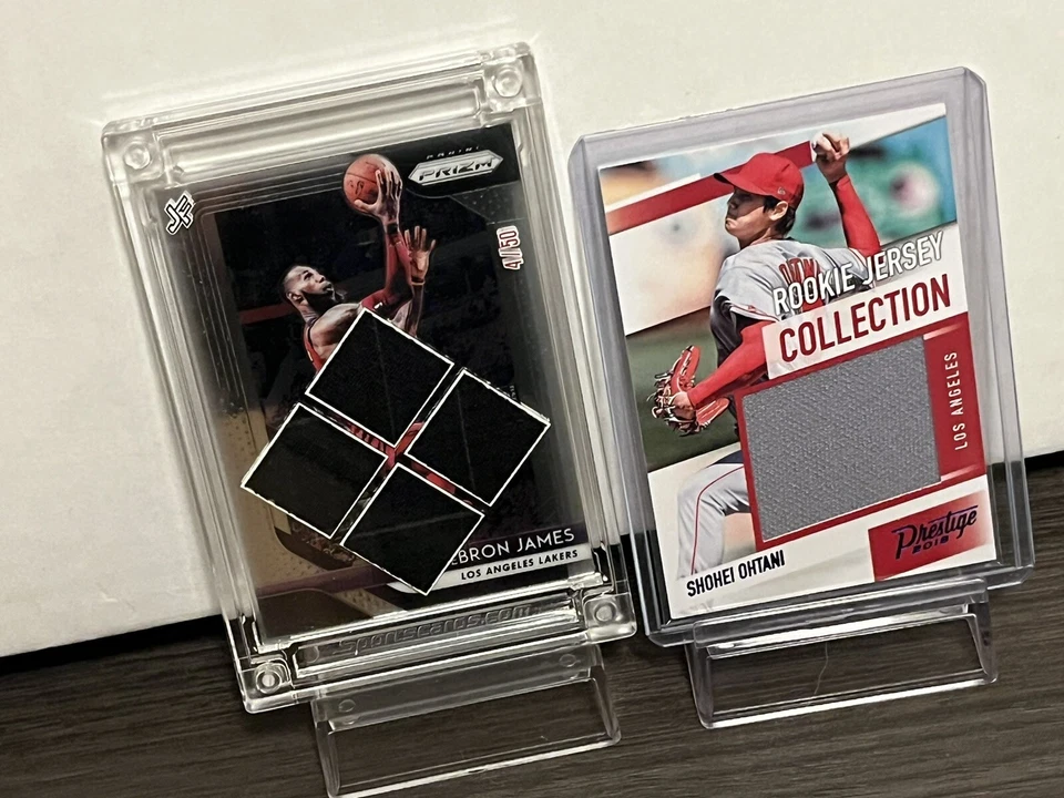 SHOHEI OHTANI ROOKIE JERSEY CARD #06/49 + LEBRON JAMES JERSEY CARD PRIZM 04/50 ! - Image 2